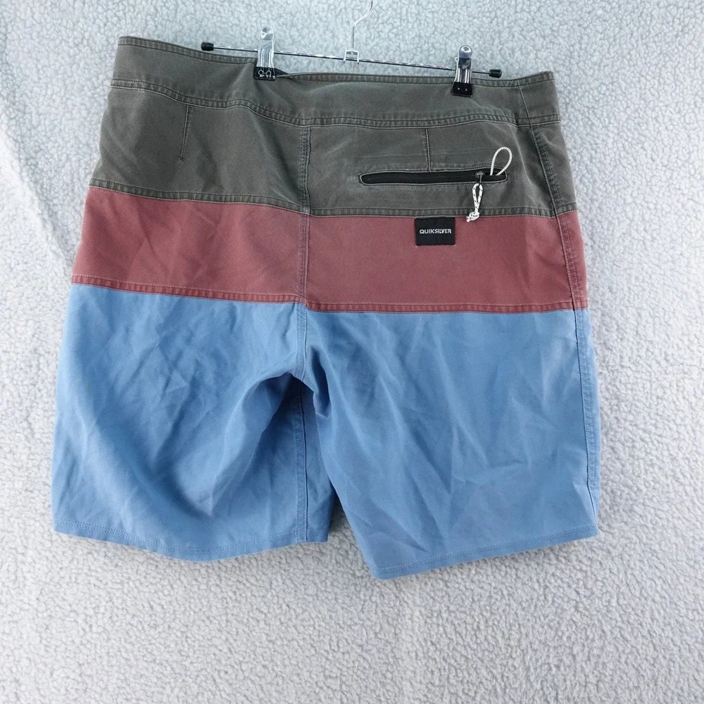 Quiksilver Mens 36 Board Shorts Color Block Swim Trunks Casual Surf Beach‎ Y2K